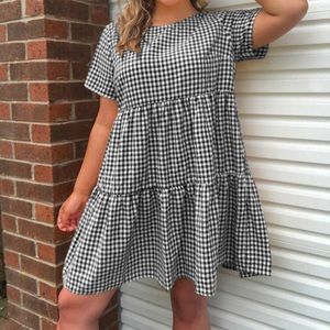 Plus Tiered Hem Smock Dress